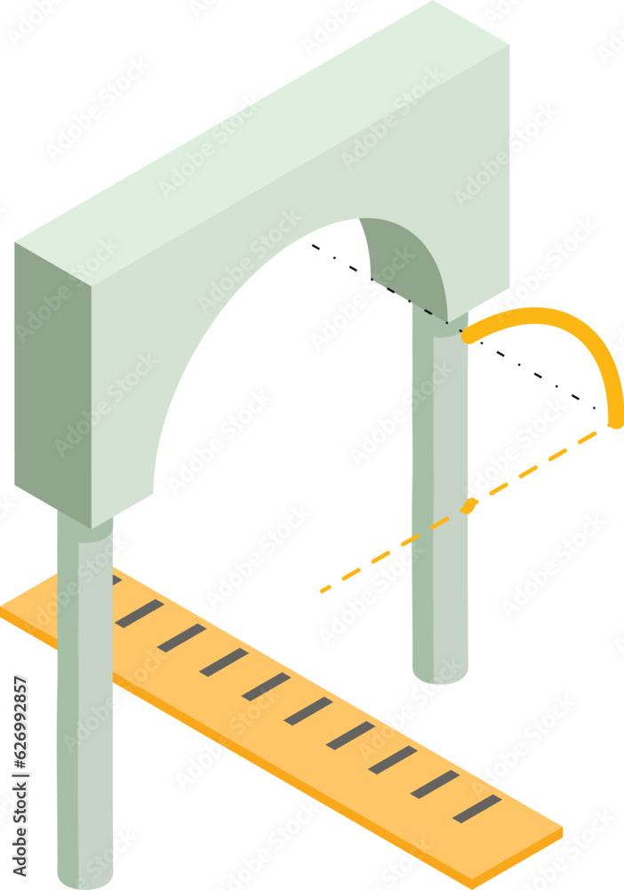 Aufkleber building project icon isometric vector. arch project and large wooden ruler icon. designing, enginee