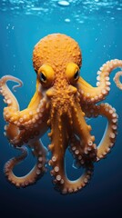 Fototapeta premium octopus on a coral reef, underwater . AI Generated