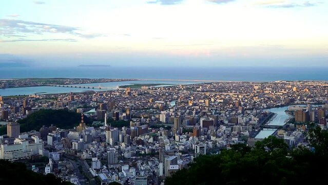 徳島市 眉山からの眺め 夕景 夜景