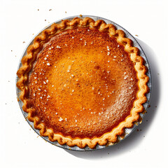 pumpkin pie isolated on white background