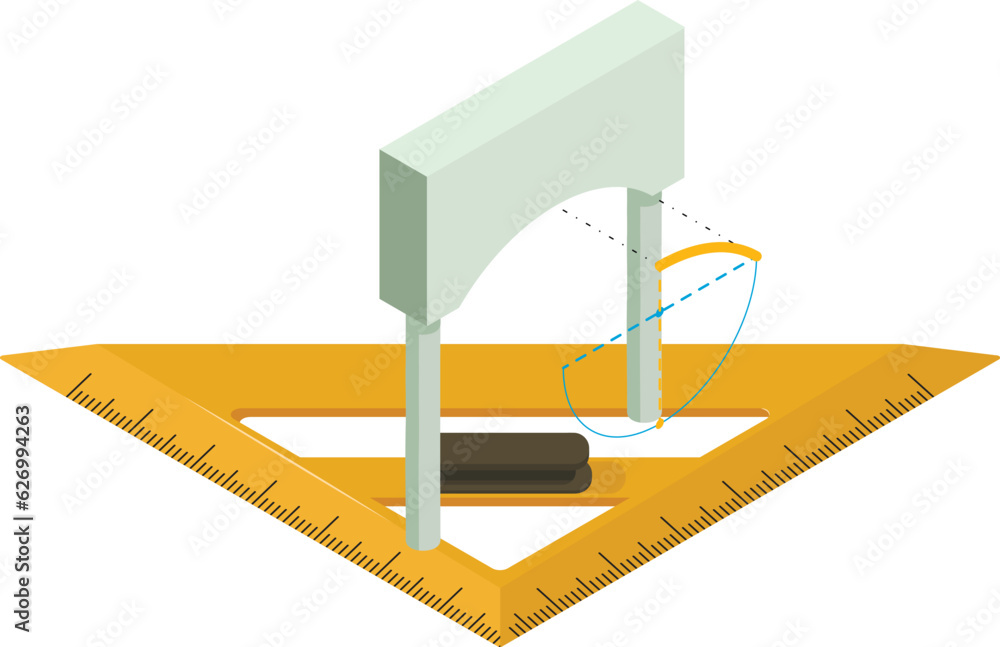 Aufkleber arch project icon isometric vector. volumetric arch project and triangle ruler. designing, reconstru
