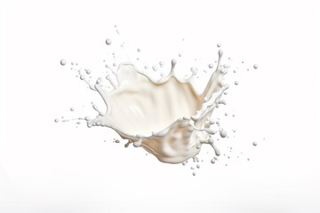 Milk splash on white background.Generative Ai.