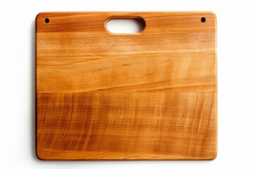 Wooden chopping board isolated on white background.Generative Ai.