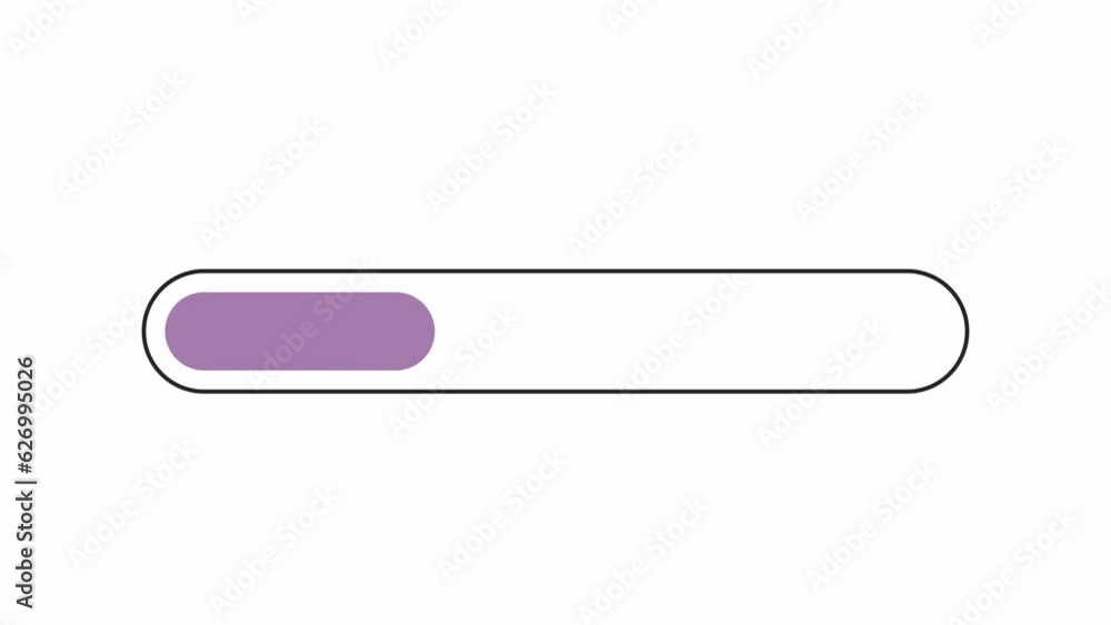 Poster please wait black and white loading bar animation. volume scale visualization outline 2d cartoon 4k 