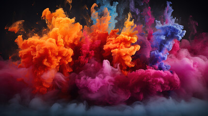 Fototapeta na wymiar Smoke product stage, Bright color. Generative Ai