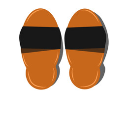 vector illustration of sandals made of wood