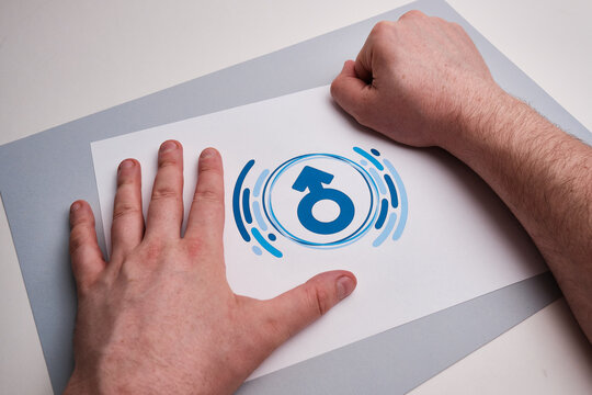 National Men's Health Month in June. Celebrated in United States. Educational program that teaches you how to work on your body. Healthy eating, exercise and disease prevention. Medical vector poster