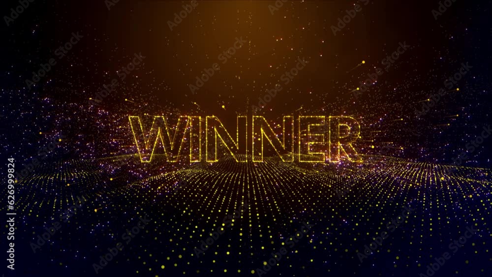 Poster abstract celebration golden brown winner lettering dotted lines particle title intro motion reveal s