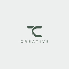 Modern unique letter TC CT logo design template - vector. - obrazy, fototapety, plakaty