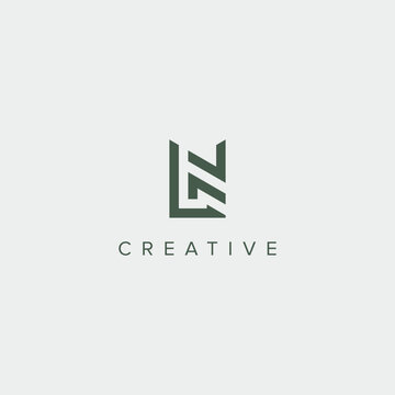 Modern unique letter LN NL logo design template - vector.