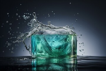 PNG water splash for cosmetics and drinks. Generative AI