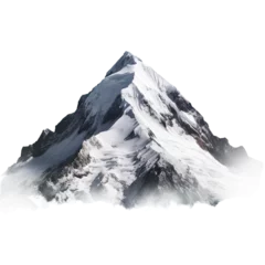 Deurstickers Alpen Snow mountain isolated on transparent background. Generative AI