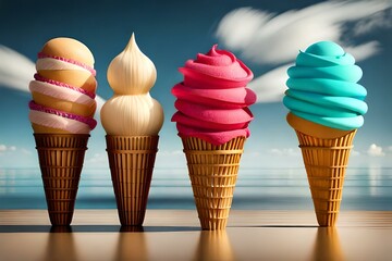 ice cream in a cone AI Generated 