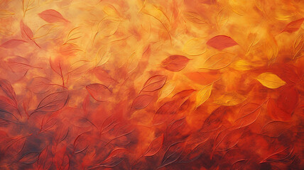 Autumn background in a watercolor style in orange and red colors. Generative Ai