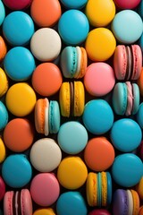 macarons in pattern. AI Generated