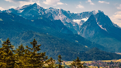 Alpine summer view at Mount Wank, Garmisch-Partenkirchen, Bavaria, Germany