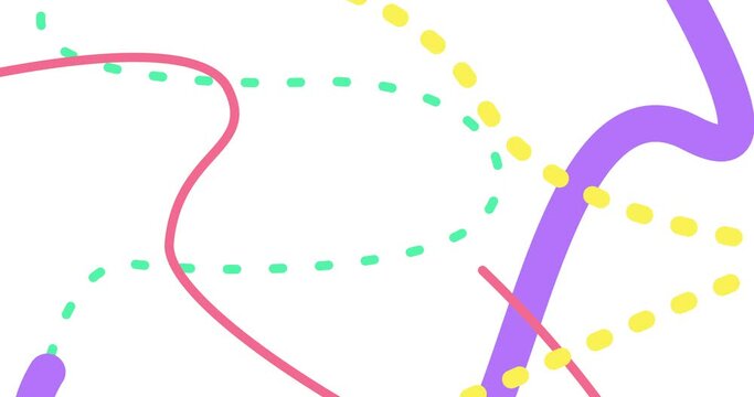 Background with abstract lines moving chaotically. Trim path line motion design abstract colorful background for template or animation.