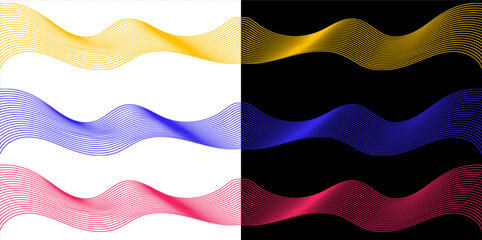 abstract colorful wave on transparent and black background woo hoo!