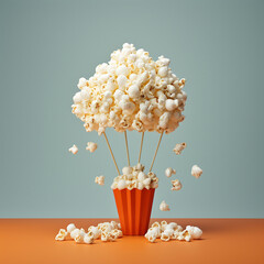 popcorn and movie - obrazy, fototapety, plakaty