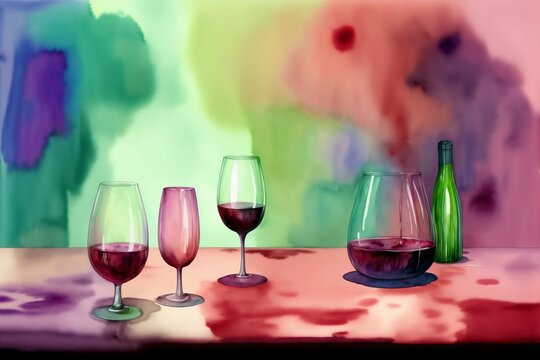 Three Glasses Of Wine Are Sitting On A Table