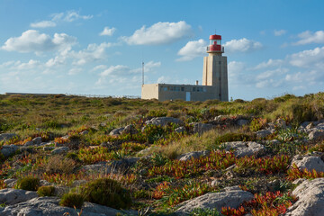 Farol de Sagres - the lighthouse in Sagres Fortress in Portugal. The extreme southwest point of continental Europe