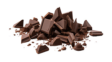 Fresh organic broken chocolate pieces transparent png background. Chocolate png