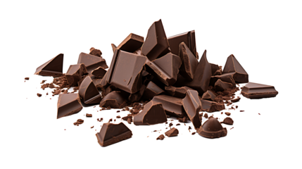 Fresh organic broken chocolate pieces transparent png background. Chocolate png