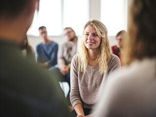  person attending a mental health seminar or workshop.
