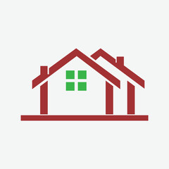 Vector green eco house logo concept