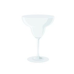 Vector drinking glasses isolated on white background. Transparent drink glass for margarita cocktail.