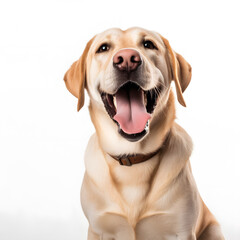 Labrador Retriever Dog happy dog on white background