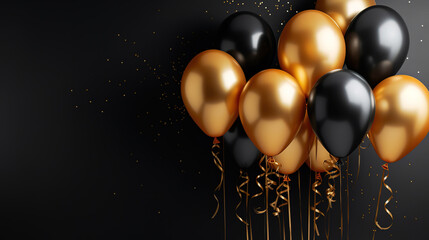 A gold balloon with the number. Generative Ai