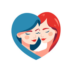 mother and girl, logo happy family vector