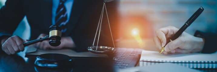 lawyer meeting at desk office workplace, contract agreement lawyer.