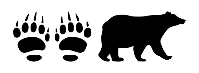 Bear Silhouette Paw Footprint Icon