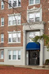 Fototapeta premium Brick house apartments in Brighton city, Massachusetts, USA