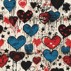 Graffiti art seamless repeat pattern, colorful funky 

