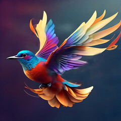 beautiful flying bird abstract element art design created with generative AI 