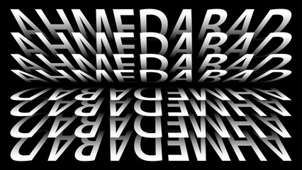 Ahmedabad turning pages style design, vector illustration, flip typohraphy