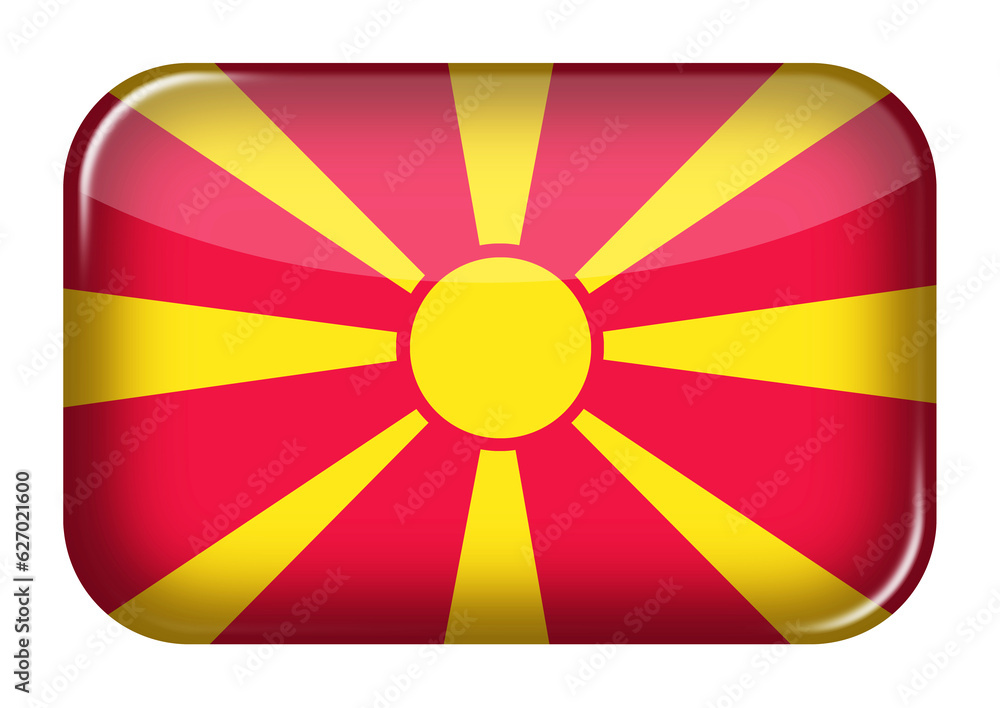 Poster macedonia web icon rectangle button with clipping path 3d illustration