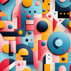 Colorful abstract 3d seamless repeat futuristic pattern
