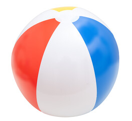 Beach ball isolated on transparent background, PNG, Summer vacations by the sea, kids fun 