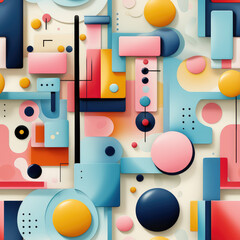 Colorful abstract 3d seamless repeat futuristic pattern
