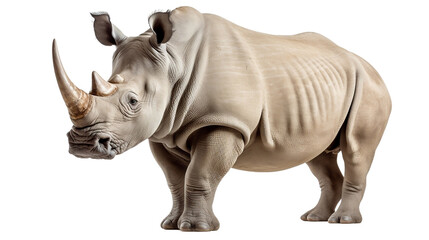 rhino isolated on white background - obrazy, fototapety, plakaty