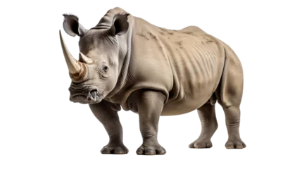 Foto op Plexiglas rhinoceros isolated on white background © Roland