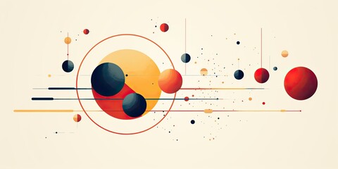 AI Generated. AI Generative. Abstract geometric shape round poster galaxy space universe in minimal style. Graphic Art