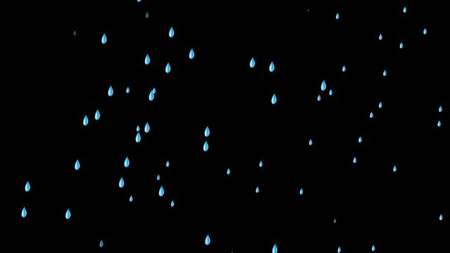 rain animation video with black screen and green screen
