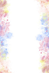 Abstract splash brush watercolor frame border decoration