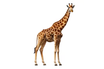 Fototapeten giraffe isolated on white background © Roland