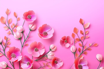 pink orchid flower background with copy space